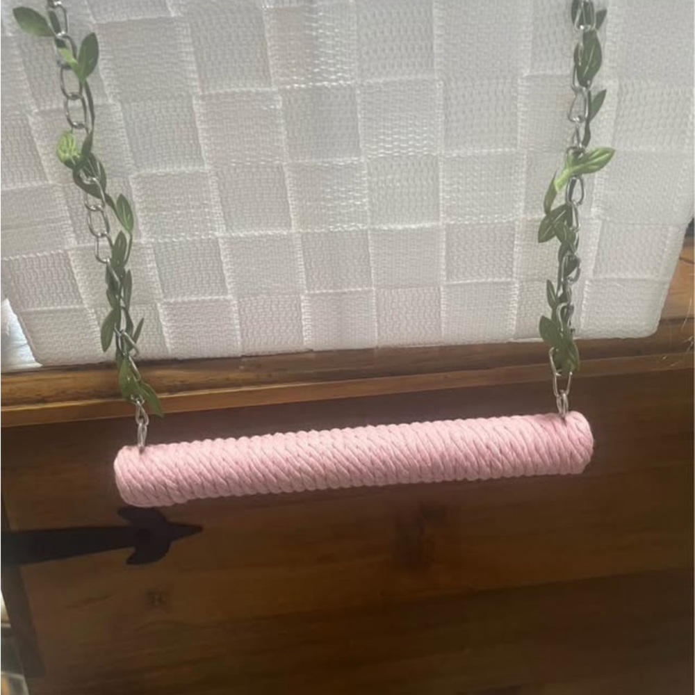 Pink Rope Bird Perch Swing - Brand new never used